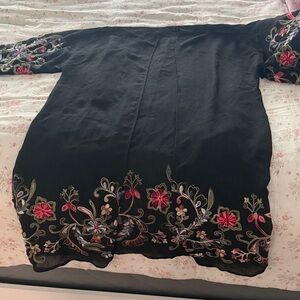 Black Floral Embroidered cardigan